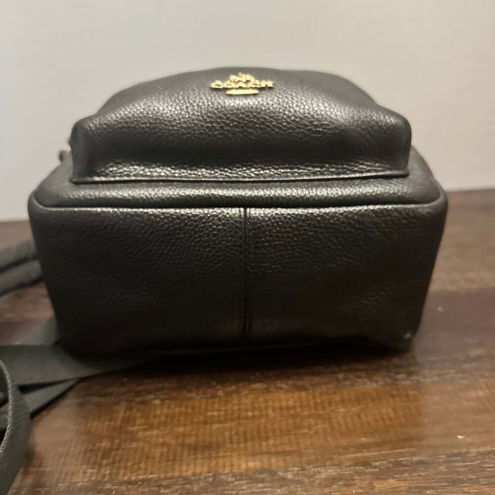 COACH Charlie Mini Backpack Pebble Leather Black F38263 - Picture 11 of 16